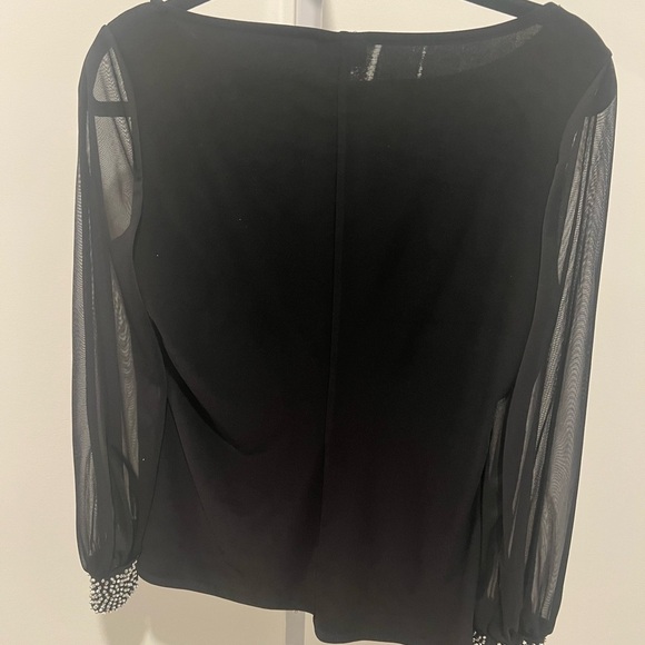 NWOT / NICOLE MILLER / Crew Neck Sheer Long Sleeve Tee / S - Picture 6 of 6
